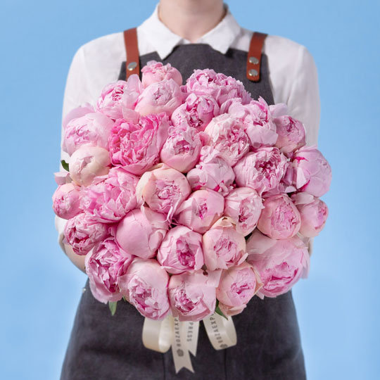 заказать букет 31 розовый пион