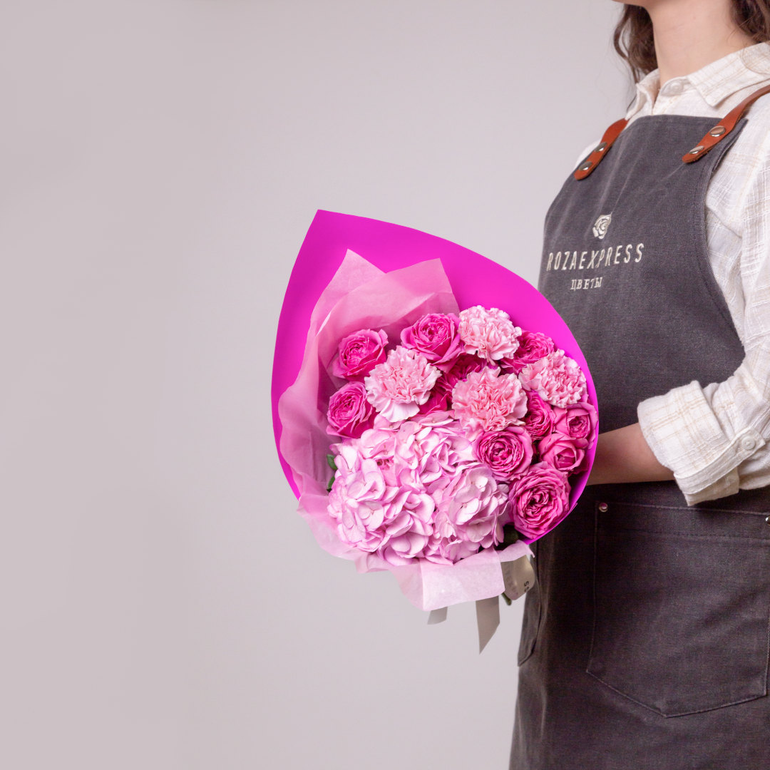 заказать букет Мисти баблз и гортензия