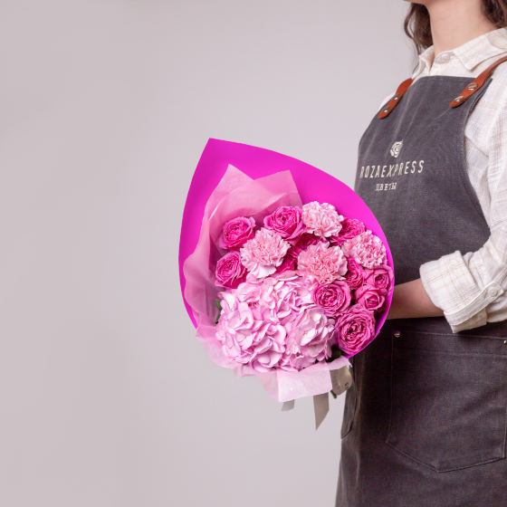  заказать букет Мисти баблз и гортензия