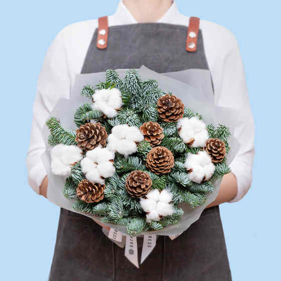 заказать букет Букет с нобилисом и хлопком