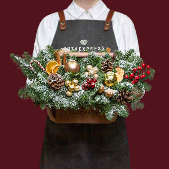 заказать букет Коричневый ящик с корицей