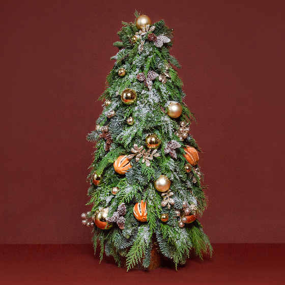 заказать букет Ель с апельсинами