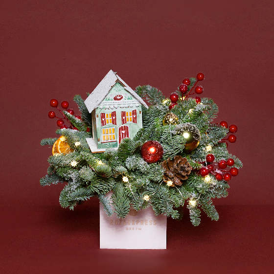 заказать букет Белый ящик с домиком