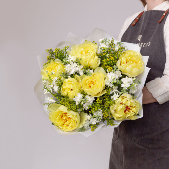 заказать букет Пионы Бартзелла и солидаго