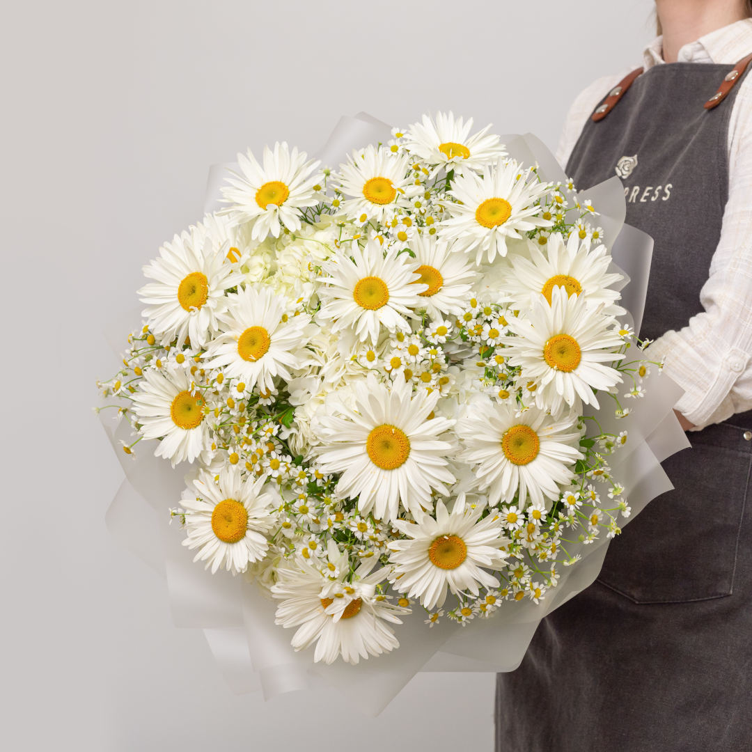 заказать букет Ромашки и гортензии