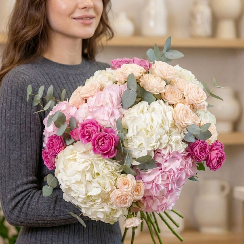 Букеты из гортензий